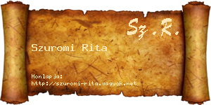 Szuromi Rita névjegykártya