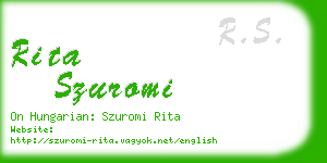 rita szuromi business card